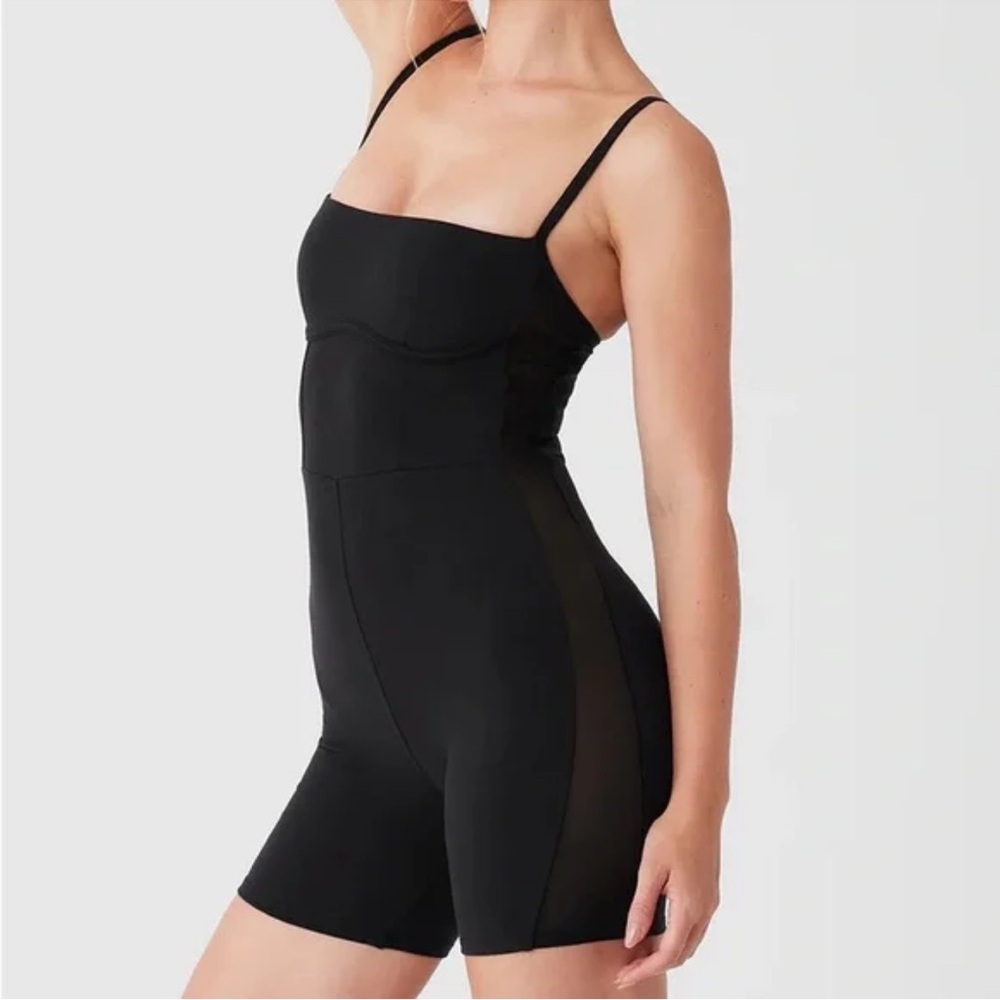 Alo Yoga Black Airbrush Mesh Everlasting Onsie